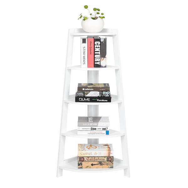 5 tier deals white corner shelf