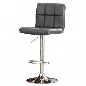 Two piece Cubik PU Bar Stool (Black/Grey) - Home Happy Hour